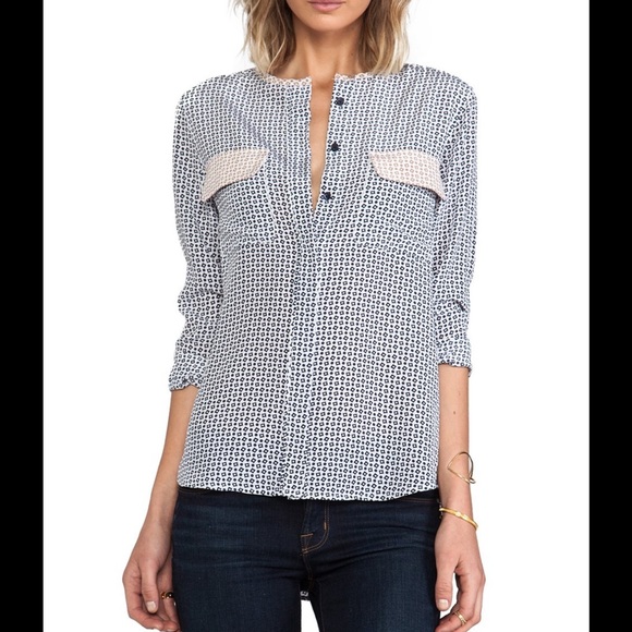 Equipment Tops - Equipment 100% Silk Printed Buttondown Blouse Sz M